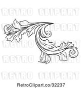 Vector Clip Art of Retro Ornate Floral Design Element by AtStockIllustration