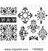 Vector Clip Art of Retro Ornate Floral Design Elements by Dero