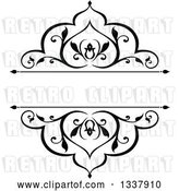 Vector Clip Art of Retro Ornate Floral Frame Design Element with Text Space by Vector Tradition SM
