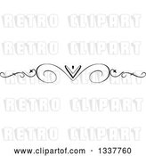 Vector Clip Art of Retro Ornate Swirl and Heart Rule Page Border Design Element by KJ Pargeter