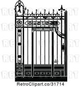 Vector Clip Art of Retro Ornate Wrought Iron Gate by Frisko