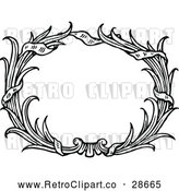 Vector Clip Art of Retro Oval Reed Frame by Prawny Vintage