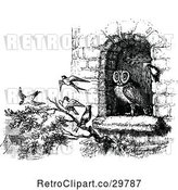 Vector Clip Art of Retro Owl and Birds by Prawny Vintage