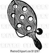 Vector Clip Art of Retro Paddle Ball Toy by Prawny Vintage