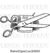 Vector Clip Art of Retro Pair of Scissors and Paste by Prawny Vintage