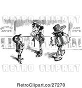 Vector Clip Art of Retro Paper Boy and Men by Prawny Vintage
