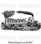 Vector Clip Art of Retro Passengers on a First American Train by Prawny Vintage