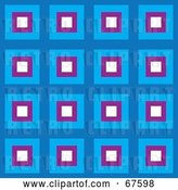 Vector Clip Art of Retro Pattern Background of Blue, White and Purple Squares by Arena Creative