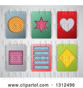 Vector Clip Art of Retro Patterned Shape Backgrounds or Cards on Gray by KJ Pargeter