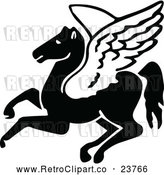 Vector Clip Art of Retro Pegasus by Prawny Vintage