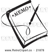 Vector Clip Art of Retro Pen over a Memo by BestVector