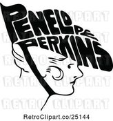 Vector Clip Art of Retro Penelope Perkins Lady by Prawny Vintage