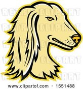Vector Clip Art of Retro Persian Greyhound Dog Mascot Head by Patrimonio