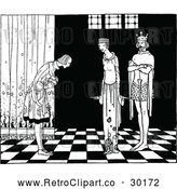 Vector Clip Art of Retro Person Bowing to the King and Queen by Prawny Vintage