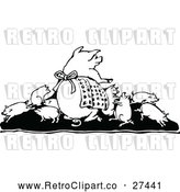 Vector Clip Art of Retro Pig Family by Prawny Vintage