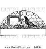 Vector Clip Art of Retro Pigeon Pair by Prawny Vintage