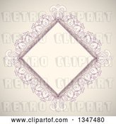 Vector Clip Art of Retro Pink and Beige Diamond Frame by KJ Pargeter