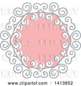 Vector Clip Art of Retro Pink and Gray Frame Design Element by KJ Pargeter