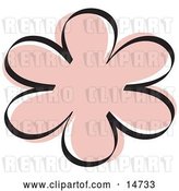 Vector Clip Art of Retro Pink Flower Shape by Andy Nortnik