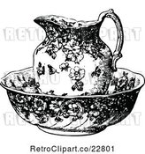 Vector Clip Art of Retro Pitcher in a Bowl by Prawny Vintage