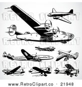 Vector Clip Art of Retro Planes by BestVector