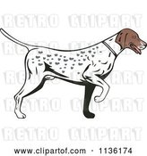 Vector Clip Art of Retro Pointer Hunting Dog by Patrimonio