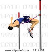 Vector Clip Art of Retro Pole Vaulter by