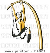 Vector Clip Art of Retro Pole Vaulter by Patrimonio