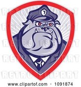 Vector Clip Art of Retro Police Bulldog Officer Badge by Patrimonio