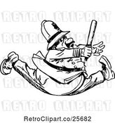 Vector Clip Art of Retro Policeman Running with His Legs Split by Prawny Vintage
