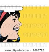 Vector Clip Art of Retro Pop Art Black Haired Lady Talking 2 by Brushingup