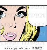 Vector Clip Art of Retro Pop Art Blond Lady Talking by Brushingup