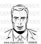 Vector Clip Art of Retro Pop Art Business Man Smiling by Brushingup