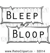 Vector Clip Art of Retro Pop Art Comic Styled Bleep Bloop Sound Effect by AtStockIllustration