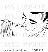Vector Clip Art of Retro Pop Art Couple Kissing by Brushingup
