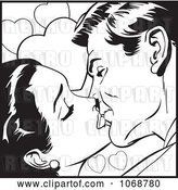 Vector Clip Art of Retro Pop Art Couple Kissing in 1 by Brushingup
