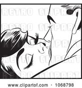 Vector Clip Art of Retro Pop Art Couple Kissing in 2 by Brushingup