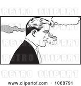 Vector Clip Art of Retro Pop Art Guy Smoking a Pipe by Brushingup