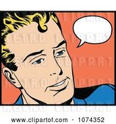 Vector Clip Art of Retro Pop Art Guy with a Speech Balloon 2 by Brushingup