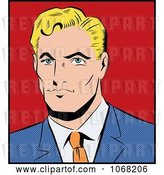 Vector Clip Art of Retro Pop Art Styled Blond Business Man by Brushingup