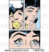 Vector Clip Art of Retro Pop Art Women Crying and Talking on the Phone by Brushingup