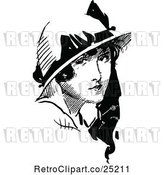 Vector Clip Art of Retro Portrait of a Lady by Prawny Vintage