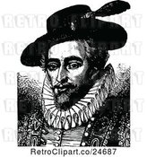 Vector Clip Art of Retro Portrait of Sir Walter Raleigh by Prawny Vintage