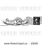 Vector Clip Art of Retro Postal Stamp with a Postmark by Prawny Vintage