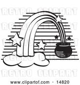 Vector Clip Art of Retro Pot of Gold at the End of a Rainbow, by Andy Nortnik