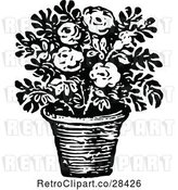 Vector Clip Art of Retro Potted Flower Plant by Prawny Vintage