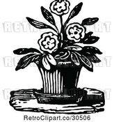 Vector Clip Art of Retro Potted Flowering Plant by Prawny Vintage