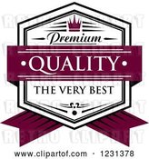 Vector Clip Art of Retro Premium Quality the Very Best Shield by Vector Tradition SM