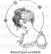 Vector Clip Art of Retro Pretty Lady by Prawny Vintage
