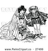 Vector Clip Art of Retro Prince and Princess Getting Married by Prawny Vintage